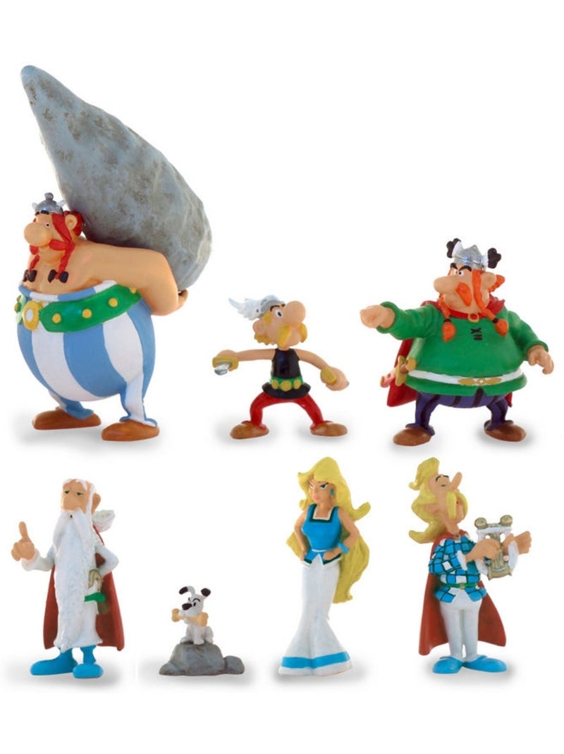 Coffret figurines - plastoy - astérix village gaulois tubo 7 figurines - résine - 4 à 10 cm Jaune - Kiabi
