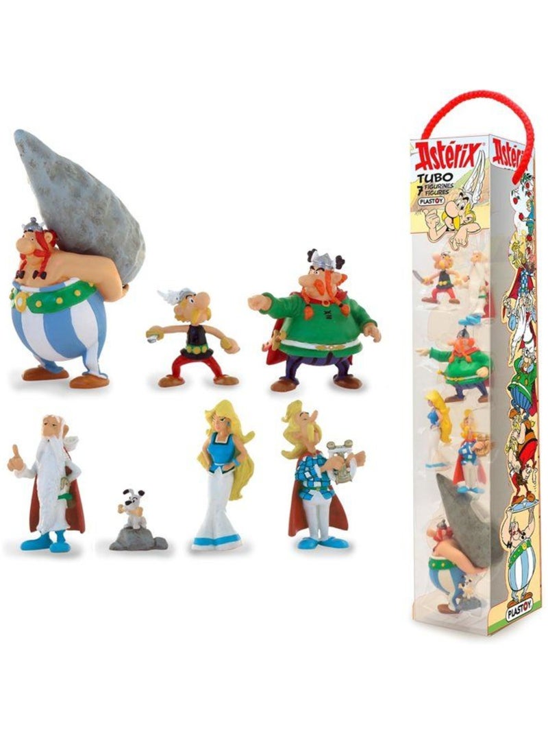 Coffret figurines - plastoy - astérix village gaulois tubo 7 figurines - résine - 4 à 10 cm Jaune - Kiabi