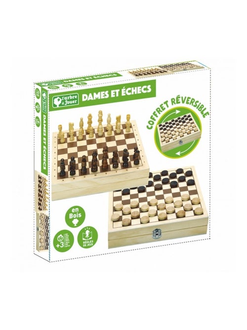 Coffret jeu de dames et d'échecs - Kiabi