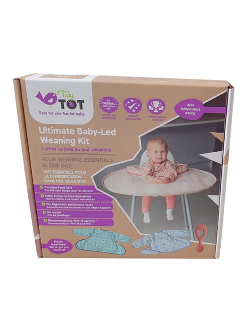 Coffret La DME en toute simplicité- Tidy Tot - Renard - trois bavoirs, plateau et cuillère bebe - Kiabi