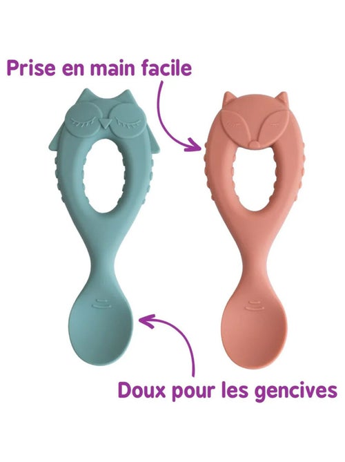Coffret La DME en toute simplicité- Tidy Tot - Renard - trois bavoirs, plateau et cuillère bebe - Kiabi