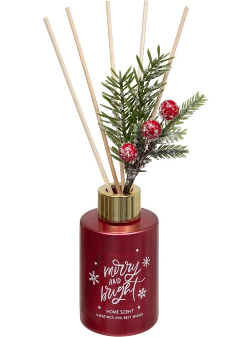 Coffret maison 2 bougies et 1 diffuseur de parfum houx et baies givrées - Kiabi