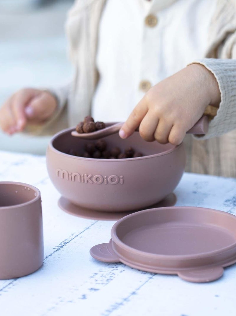 Coffret mes premiers repas, Bol Cuillère Gobelet Minikoioi Beige clair - Kiabi