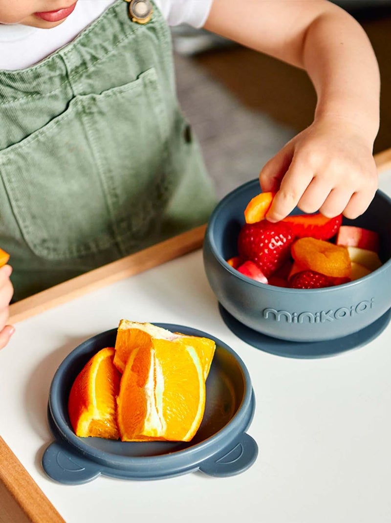 Coffret mes premiers repas, Bol Cuillère Gobelet Minikoioi Beige clair - Kiabi