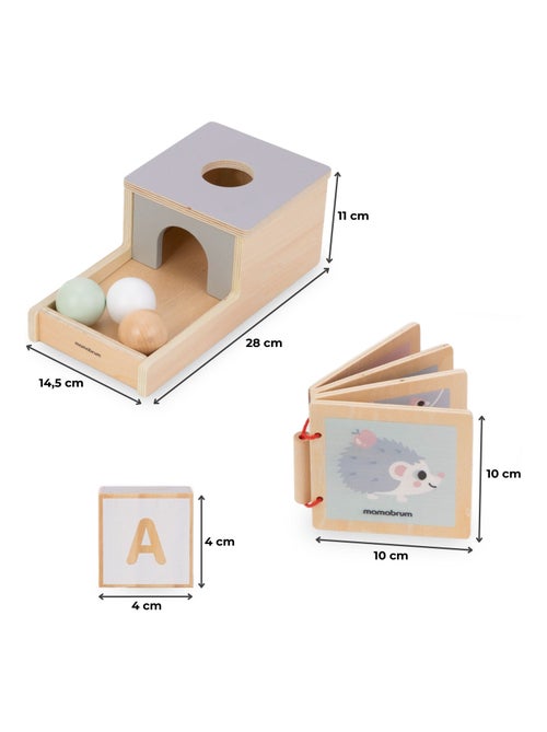 Coffret Montessori bois 6 jeux éducatifs et sensoriels Mamabrum - Kiabi