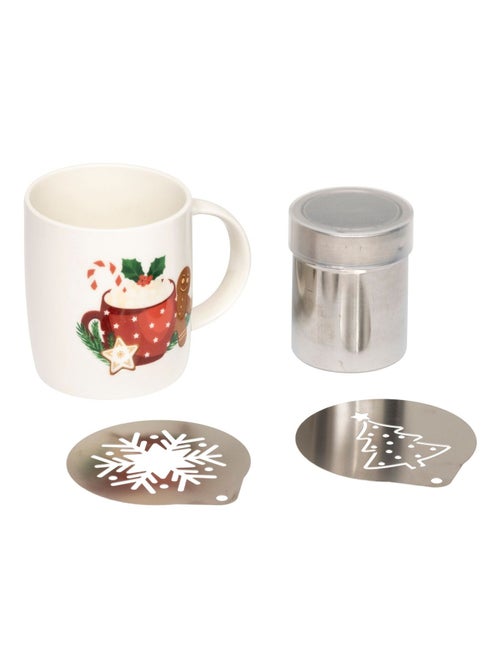 Coffret Mug de Noël avec pochoirs et saupoudreuse - Kiabi