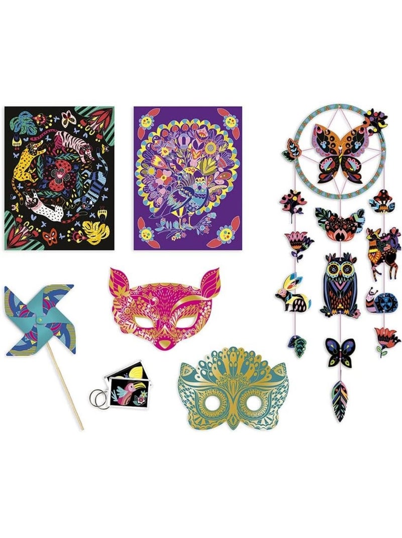 Coffret multi-activités Scratch Art Violet - Kiabi