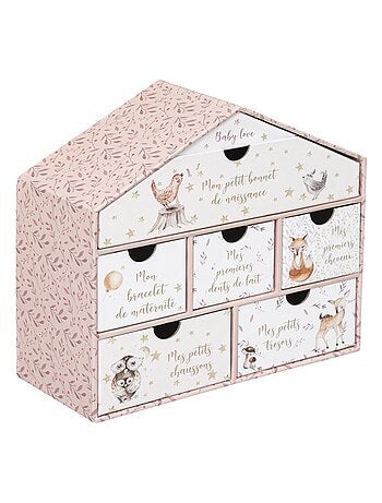 Coffret naissance mini maison rose