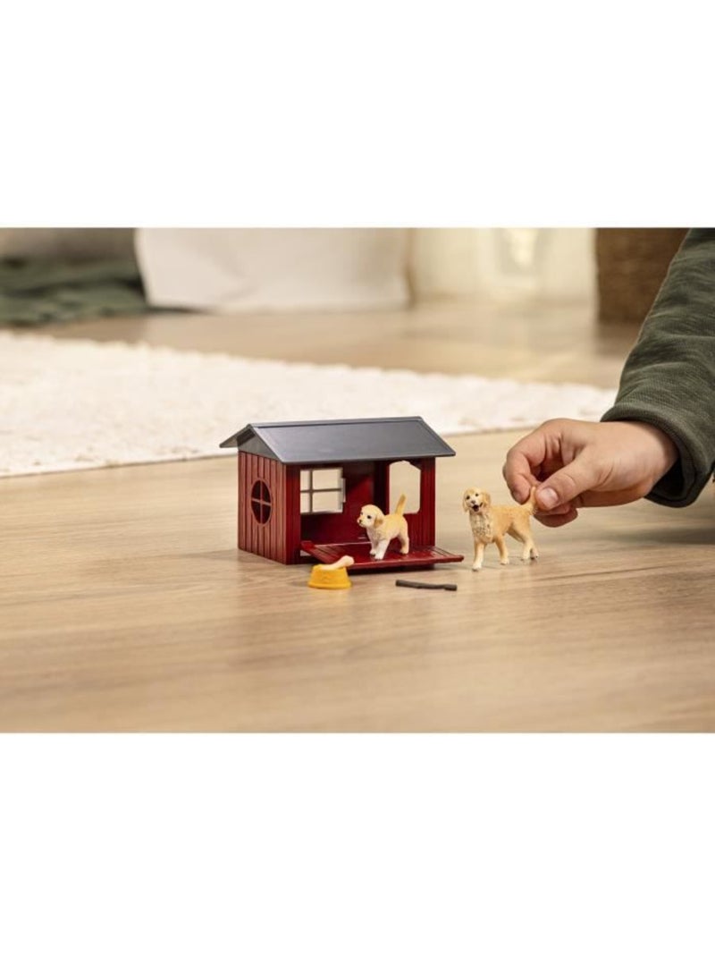 Coffret niche avec golden retriever, schleich 42722 farm world, dès 4 ans Blanc - Kiabi