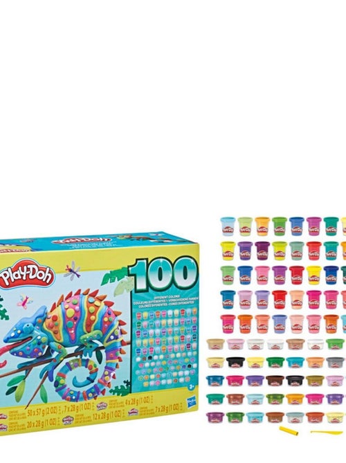 Coffret pâte à modeler Play-Doh : WOW 100 pots de couleurs - Kiabi