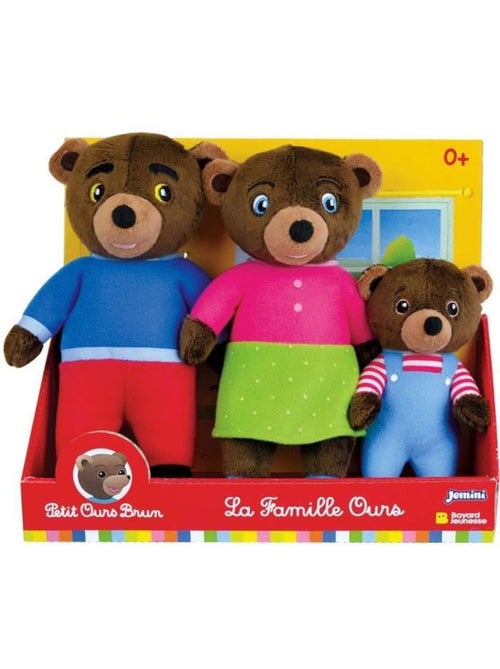 Coffret peluche - petit ours brun - jemini - famille : maman ours, papa ours et petit ours brun - Kiabi