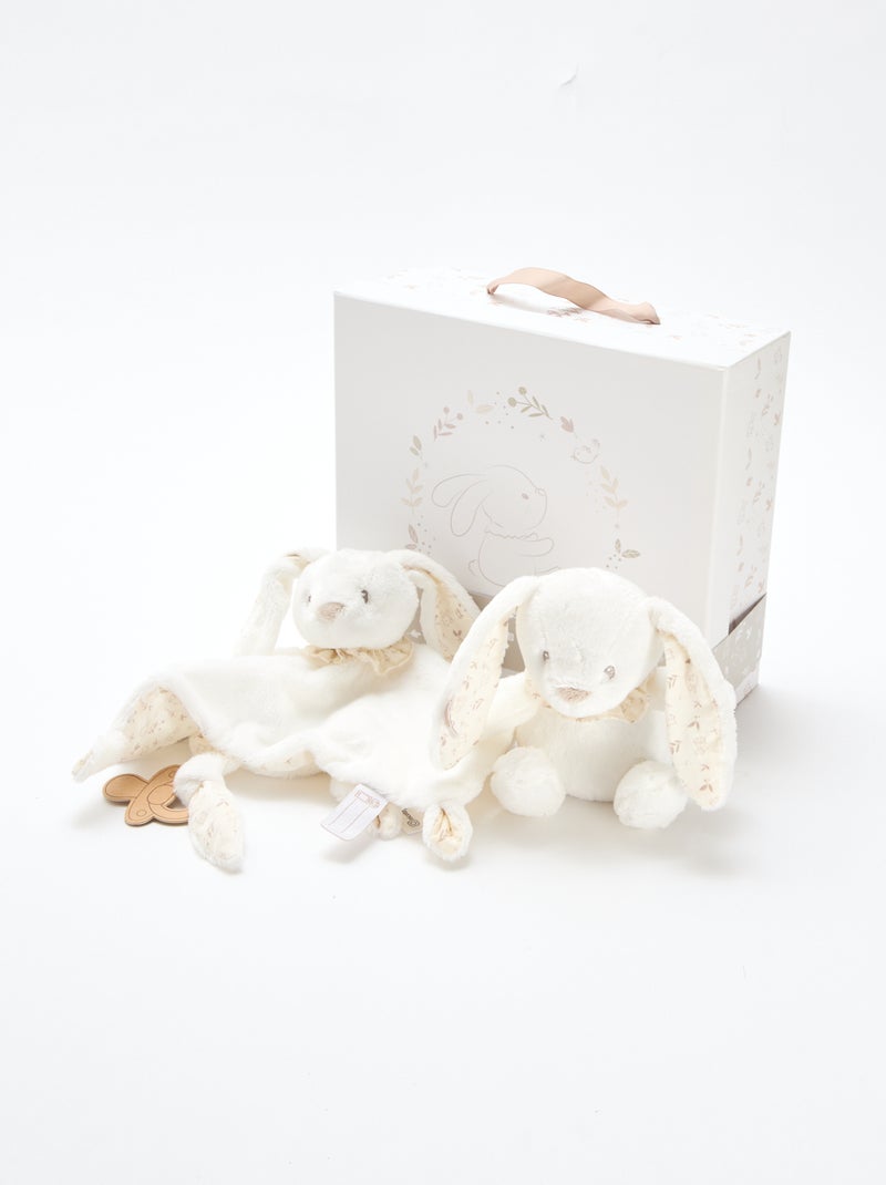 Coffret peluche lapin Blanc - Kiabi