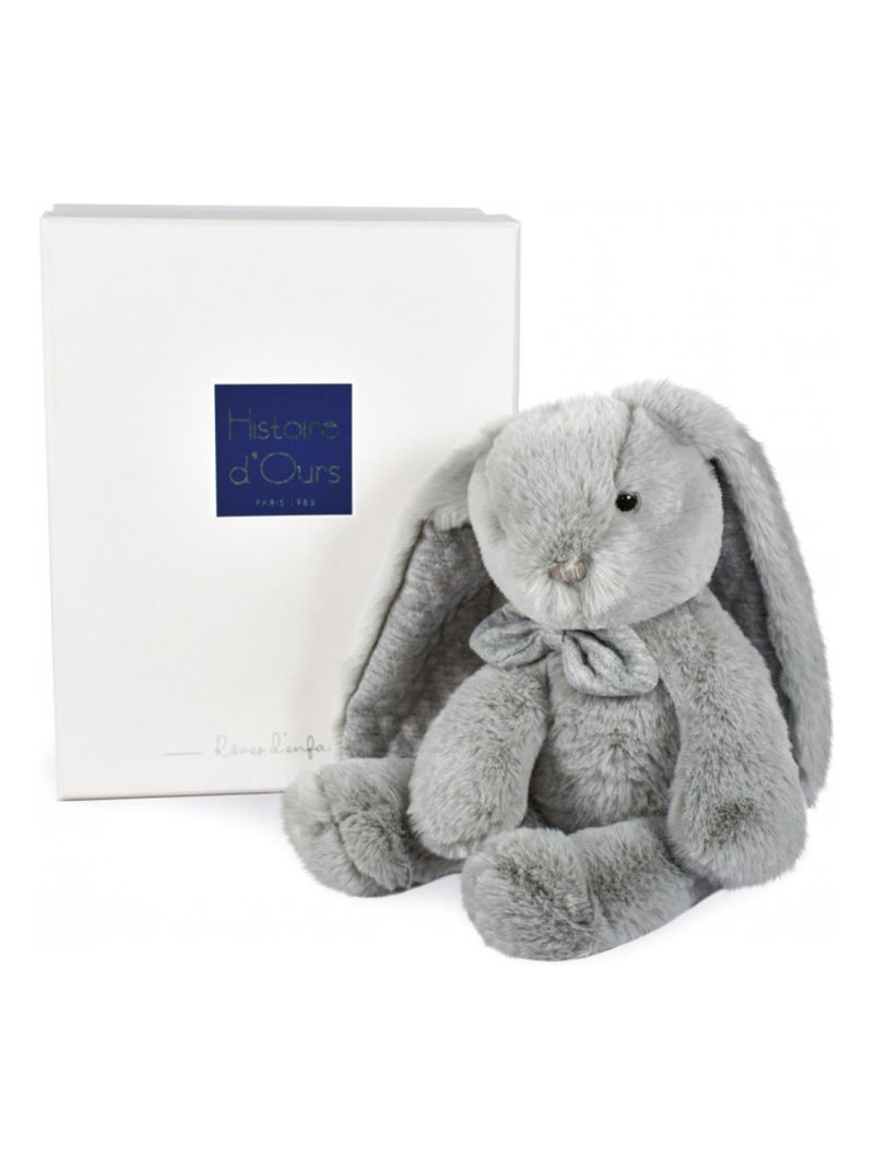 Coffret peluche lapin gris perle Preppy Chics (30 cm) Gris - Kiabi