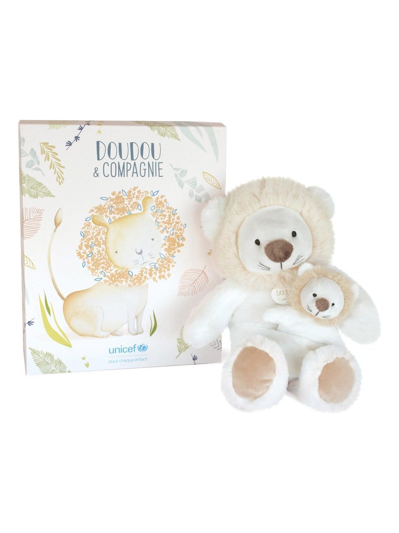 Coffret Peluche Lion Bébé & Moi Unicef (25 Cm) Blanc - Kiabi