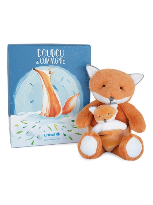 Coffret peluche renard Bébé & moi UNICEF (25 cm) - Kiabi