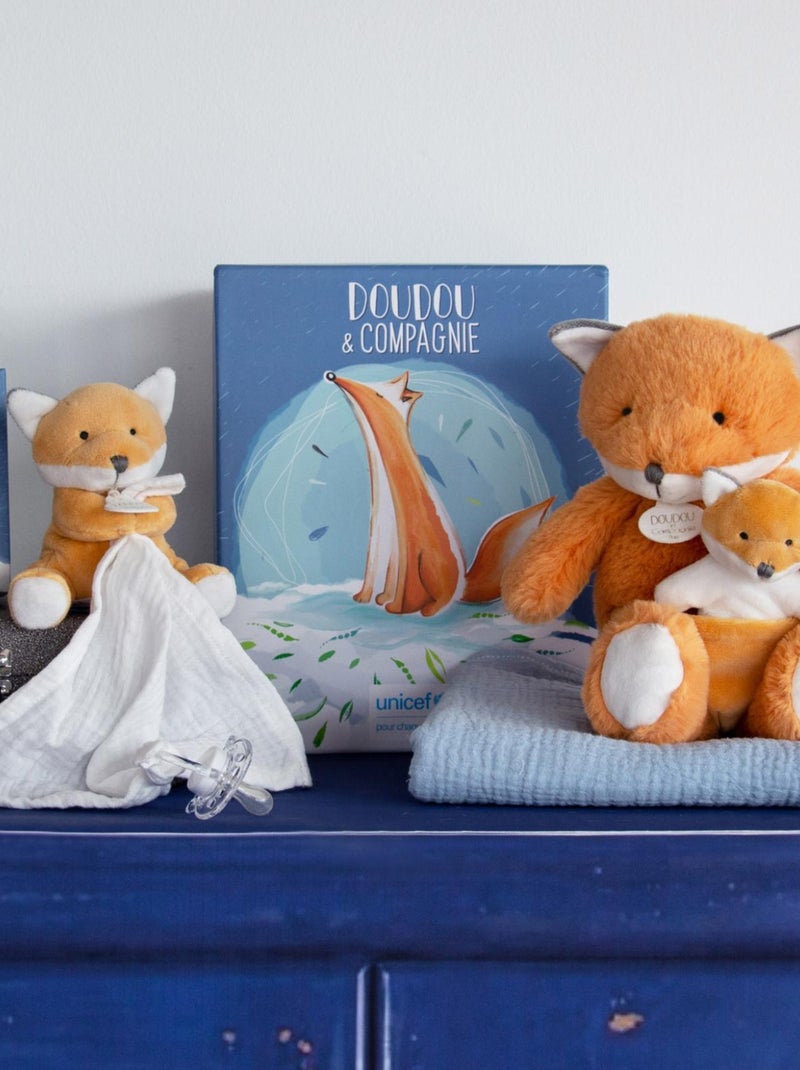 Coffret peluche renard Bébé & moi UNICEF (25 cm) Orange - Kiabi