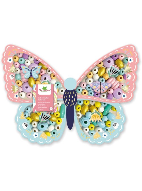 Coffret perles en bois Papillon - Kiabi