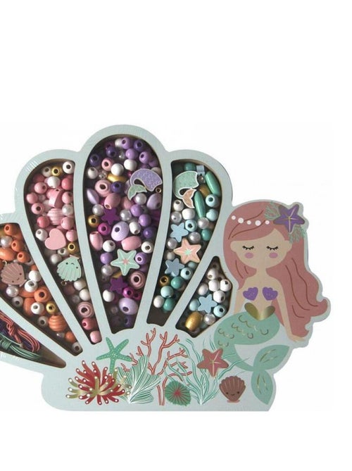 Coffret perles en bois sirene - Kiabi
