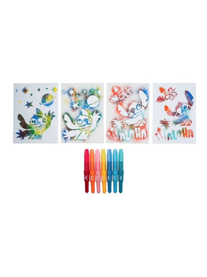 Coffret pochoirs  Stitch spray pen Bleu turquoise - Kiabi