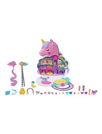 Coffret Polly Pocket : salon de coiffure Licorne arc en ciel