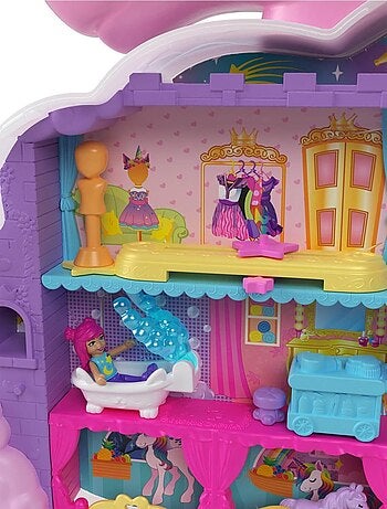 Coffret Polly Pocket : salon de coiffure Licorne arc en ciel