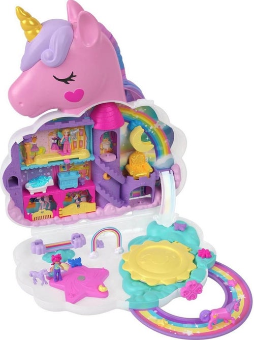 Coffret Polly Pocket : salon de coiffure Licorne arc en ciel - Kiabi