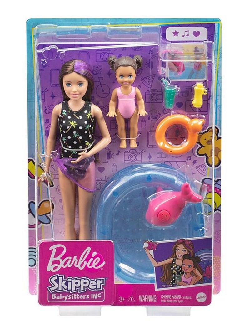 Coffret poupée barbie babysitter piscine Multicolore - Kiabi