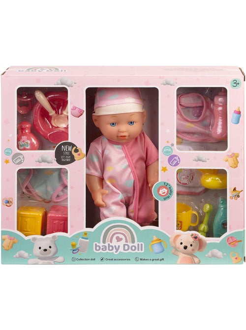 Coffret poupon 30cm avec accessoires - 10 sons - Kiabi Coffret poupon 30cm avec accessoires - 10 sons - Kiabi