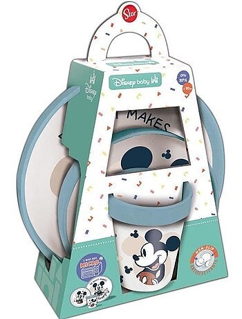 Coffret repas - thermobaby - 3 pièces - bol, assiette et gobelet - mickey