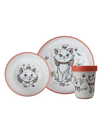COFFRET REPAS 3 PIECES GOBELET / BOL / ASSIETTE ANTI-DERAPANTS ARISTOCHATS