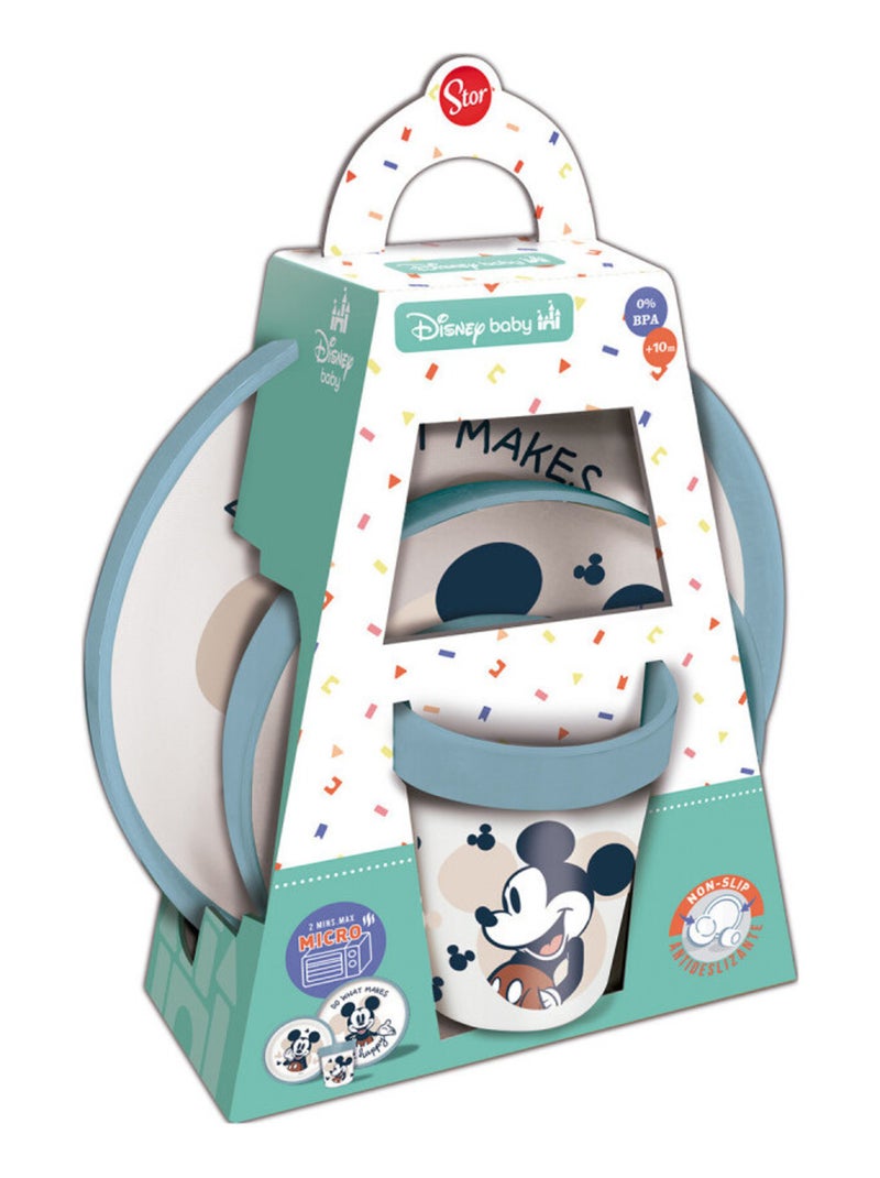 Coffret repas 3 pièces gobelet/bol/assiette MICKEY Bleu - Kiabi