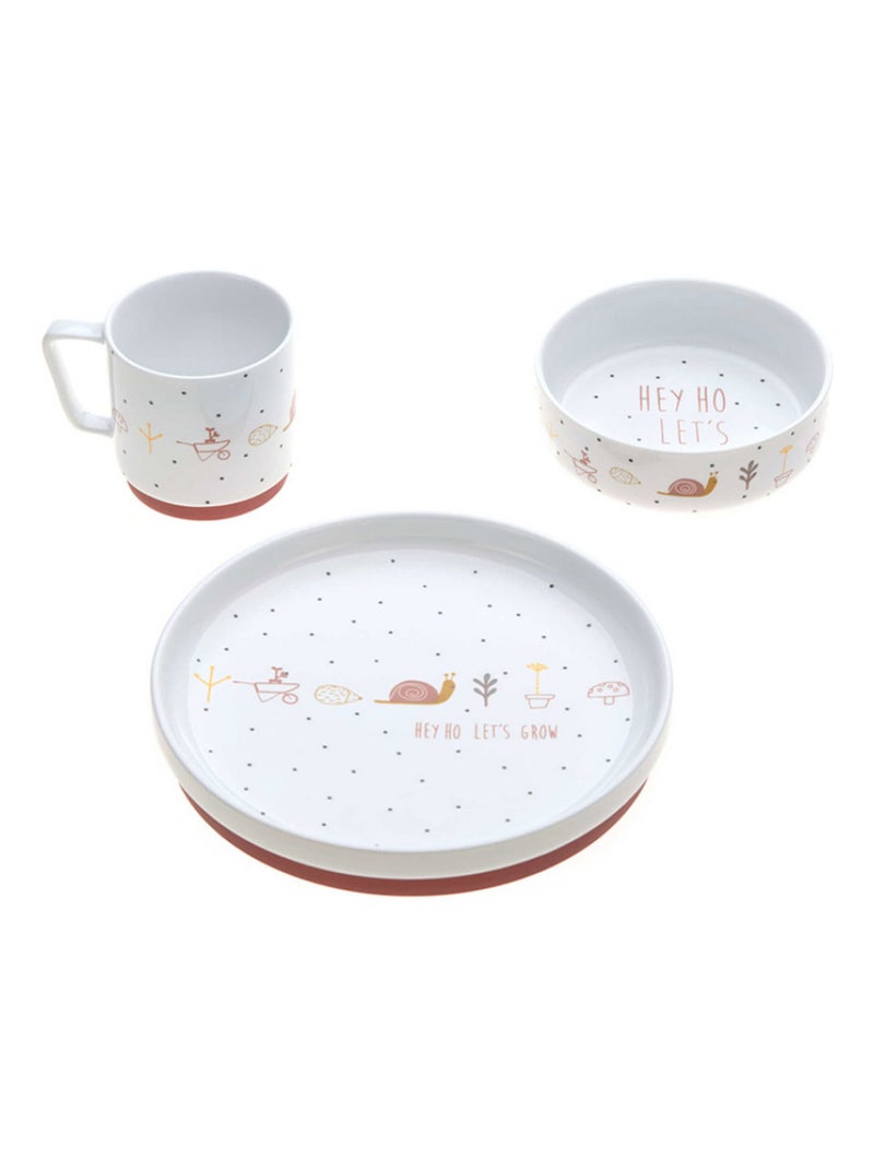 Coffret repas en porcelaine Garden Explorer Escargot Blanc - Kiabi