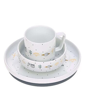 Coffret repas en porcelaine Garden Explorer Tracteur