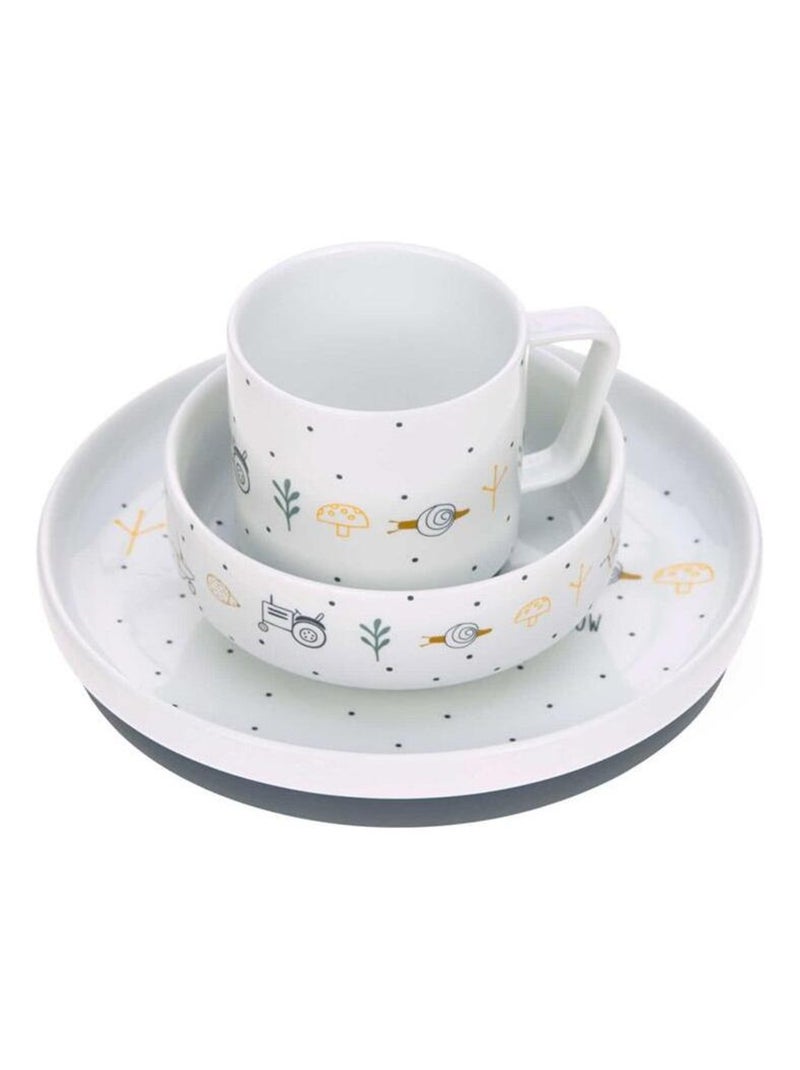 Coffret repas en porcelaine Garden Explorer Tracteur Blanc - Kiabi
