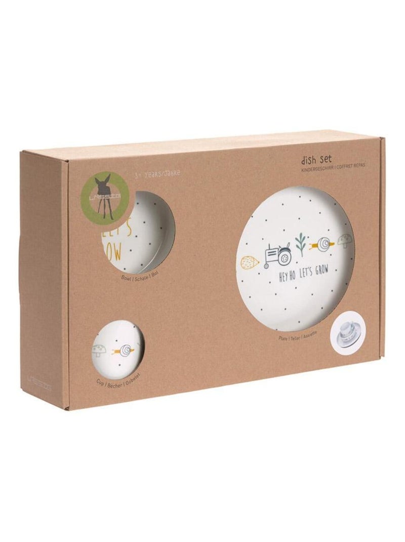 Coffret repas en porcelaine Garden Explorer Tracteur Blanc - Kiabi