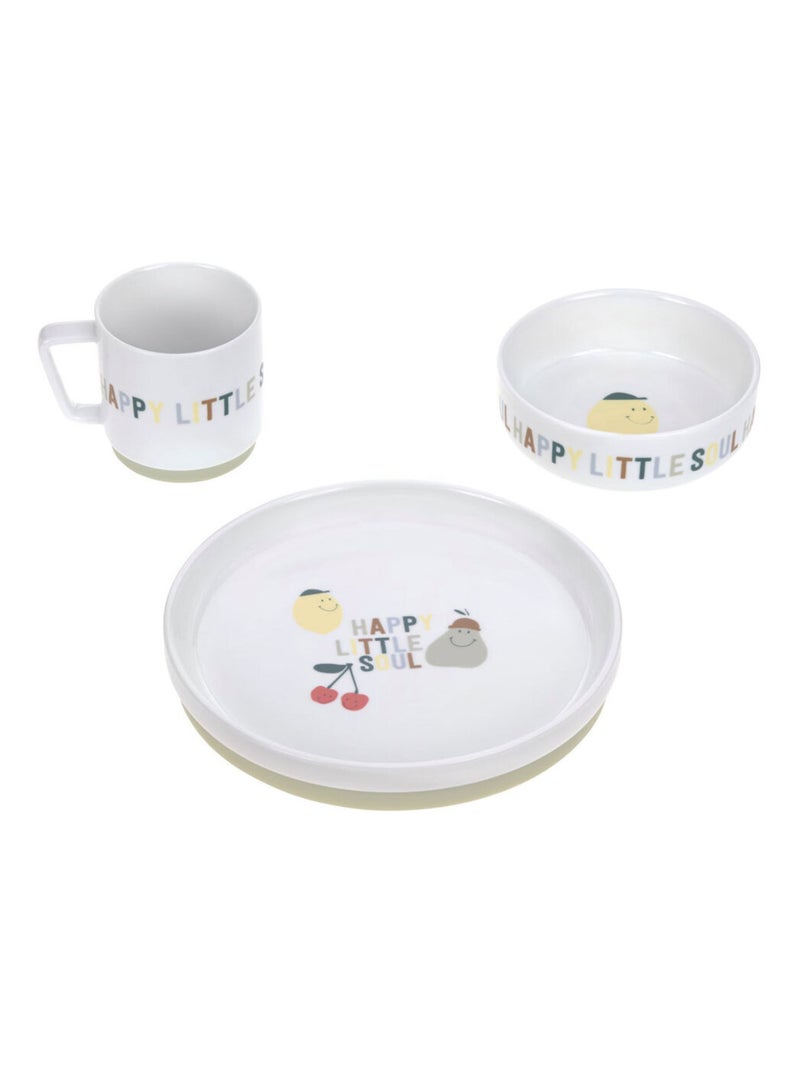 Coffret repas en porcelaine Happy Fruits Blanc - Kiabi