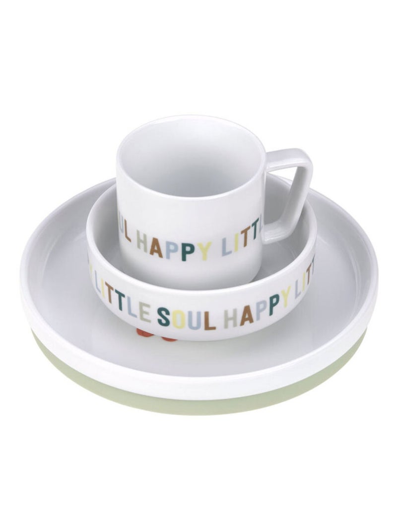 Coffret repas en porcelaine Happy Fruits Blanc - Kiabi