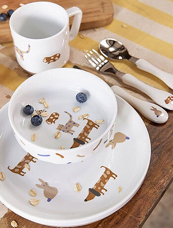 Coffret repas en porcelaine Little Mateys Bleu Royal
