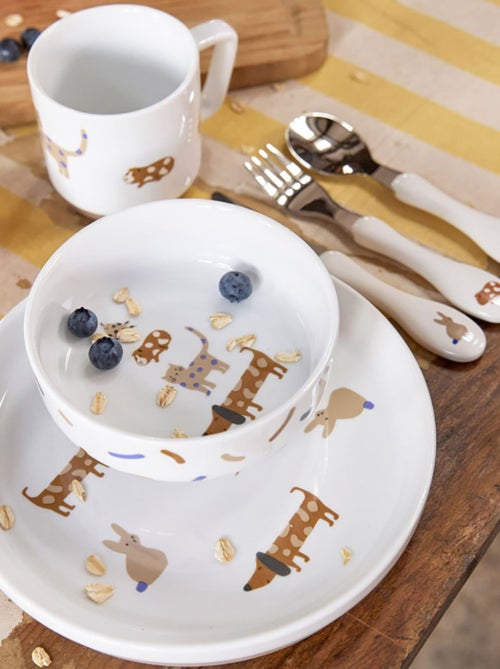 Coffret repas en porcelaine Little Mateys Bleu Royal - Kiabi