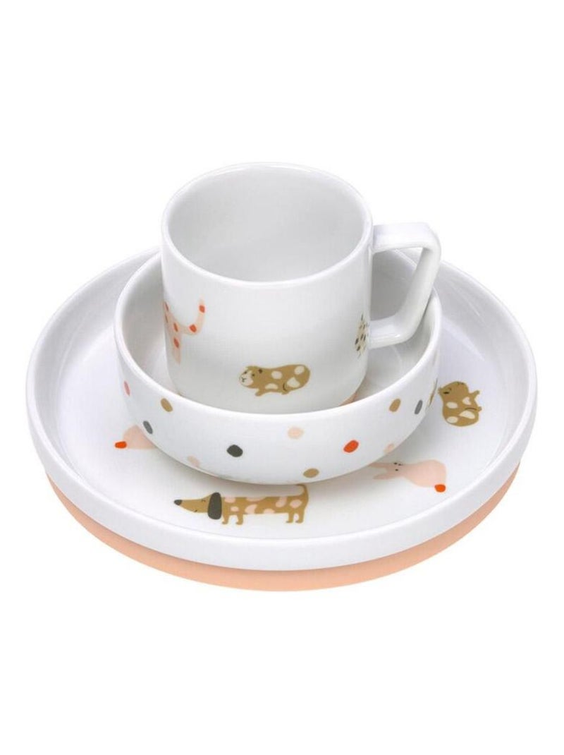 Coffret repas en porcelaine Little Mateys Orange Epicée Blanc - Kiabi