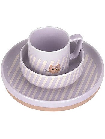 Coffret repas en porcelaine Tiny Team Cat