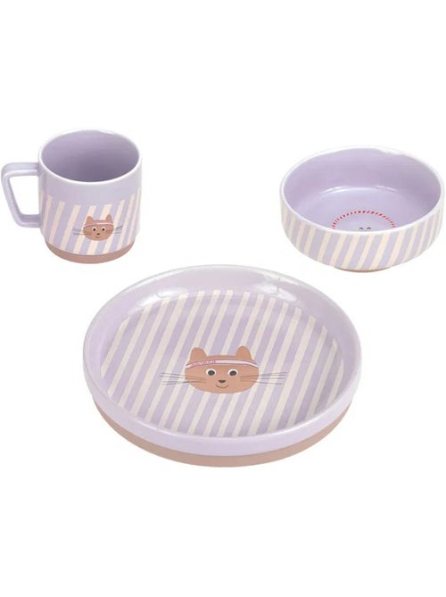 Coffret repas en porcelaine Tiny Team Cat - Kiabi