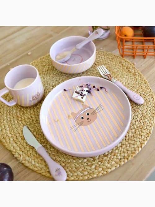 Coffret repas en porcelaine Tiny Team Cat - Kiabi