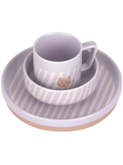 Coffret repas en porcelaine Tiny Team Cat - Kiabi