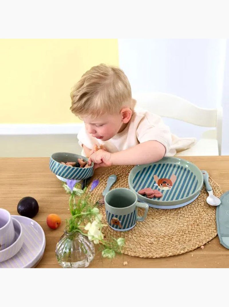 Coffret repas en porcelaine Tiny Team Dog Vert - Kiabi