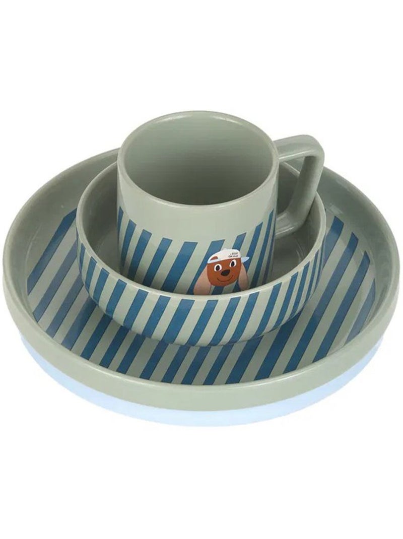 Coffret repas en porcelaine Tiny Team Dog Vert - Kiabi