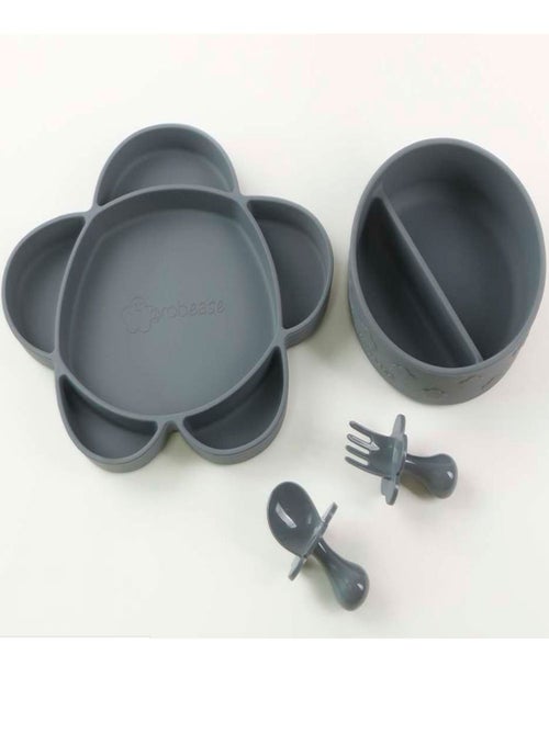 Coffret repas en silicone et ventouse 4pièces - Kiabi