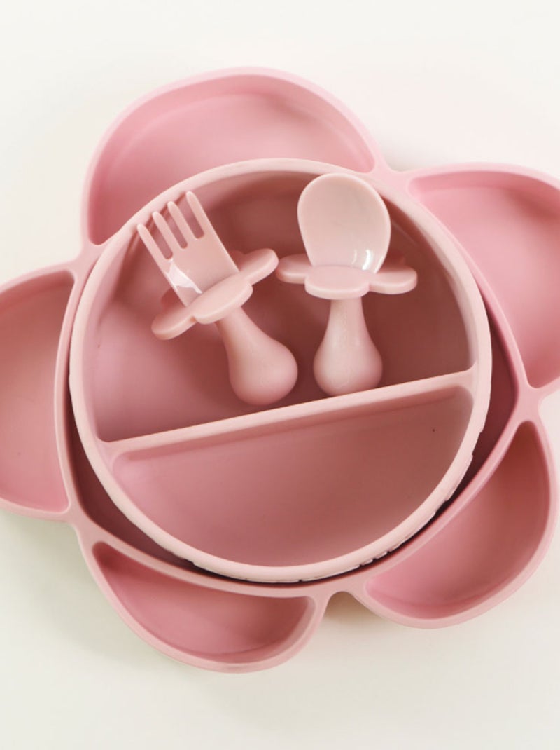 Coffret repas en silicone et ventouse 4pièces Rose - Kiabi
