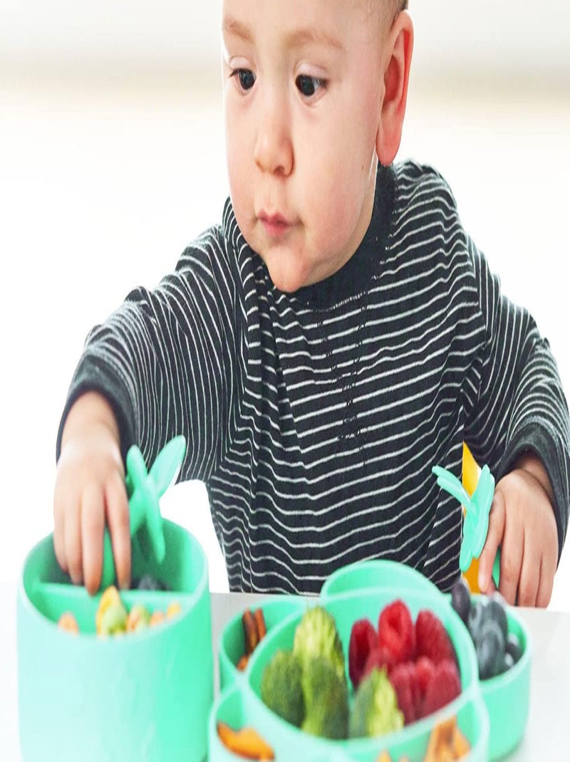Coffret repas en silicone et ventouse 4pièces Vert - Kiabi