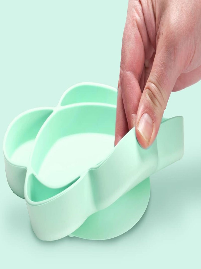 Coffret repas en silicone et ventouse 4pièces Vert - Kiabi